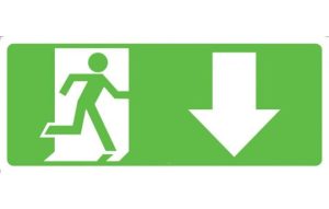 Running Man with Arrow Down