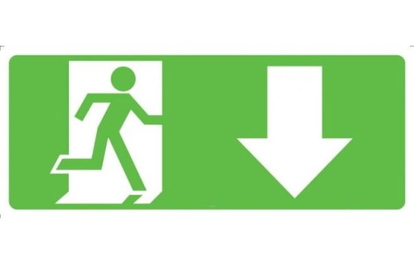 Running Man with Arrow Down