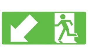 Running Man with Arrow Down/Left