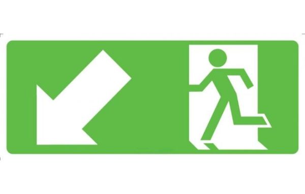 Running Man with Arrow Down/Left