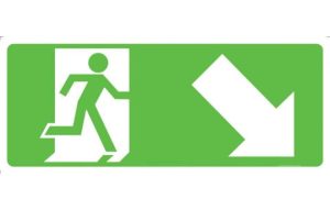Running Man with Arrow Down/Right