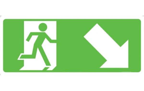 Running Man with Arrow Down/Right