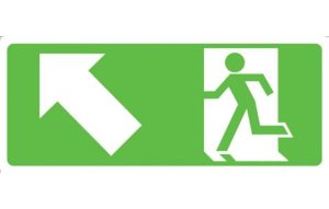 Running Man with Arrow Up/Left