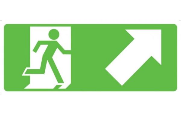 Running Man with Arrow Up/Right