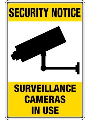 Security Notice Surveillance Cameras In Use