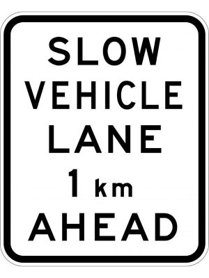 Slow Vehicle Lane 1km Ahead
