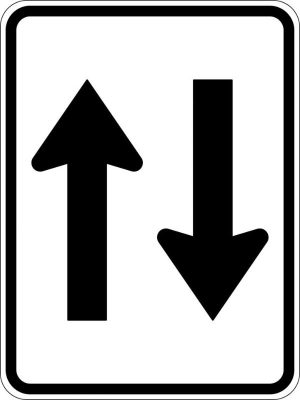 Two Way Traffic (Symbolised with arrows)