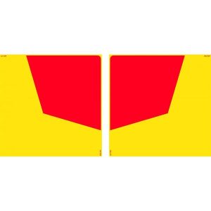 Rear Marker Plates, Pair, Red/Ylw